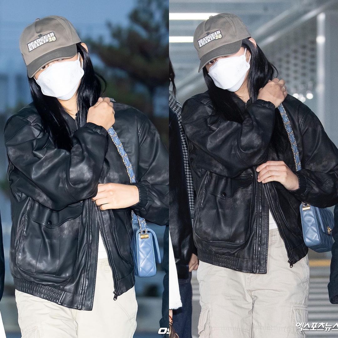 CONTENT - New Jeans Minji Airport Fashion Leather Jacket