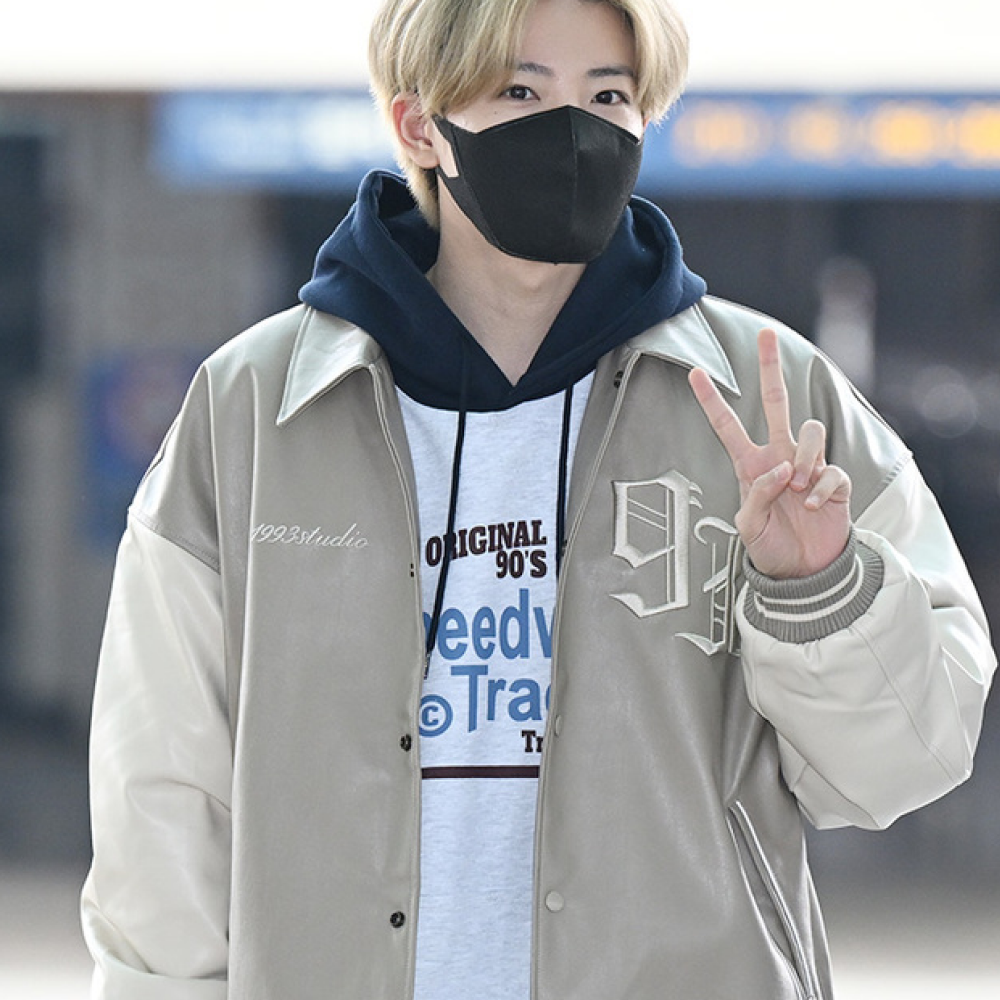 CONTENT - TREASURE JUNKYU Airport Fashion Varsity Jacket
