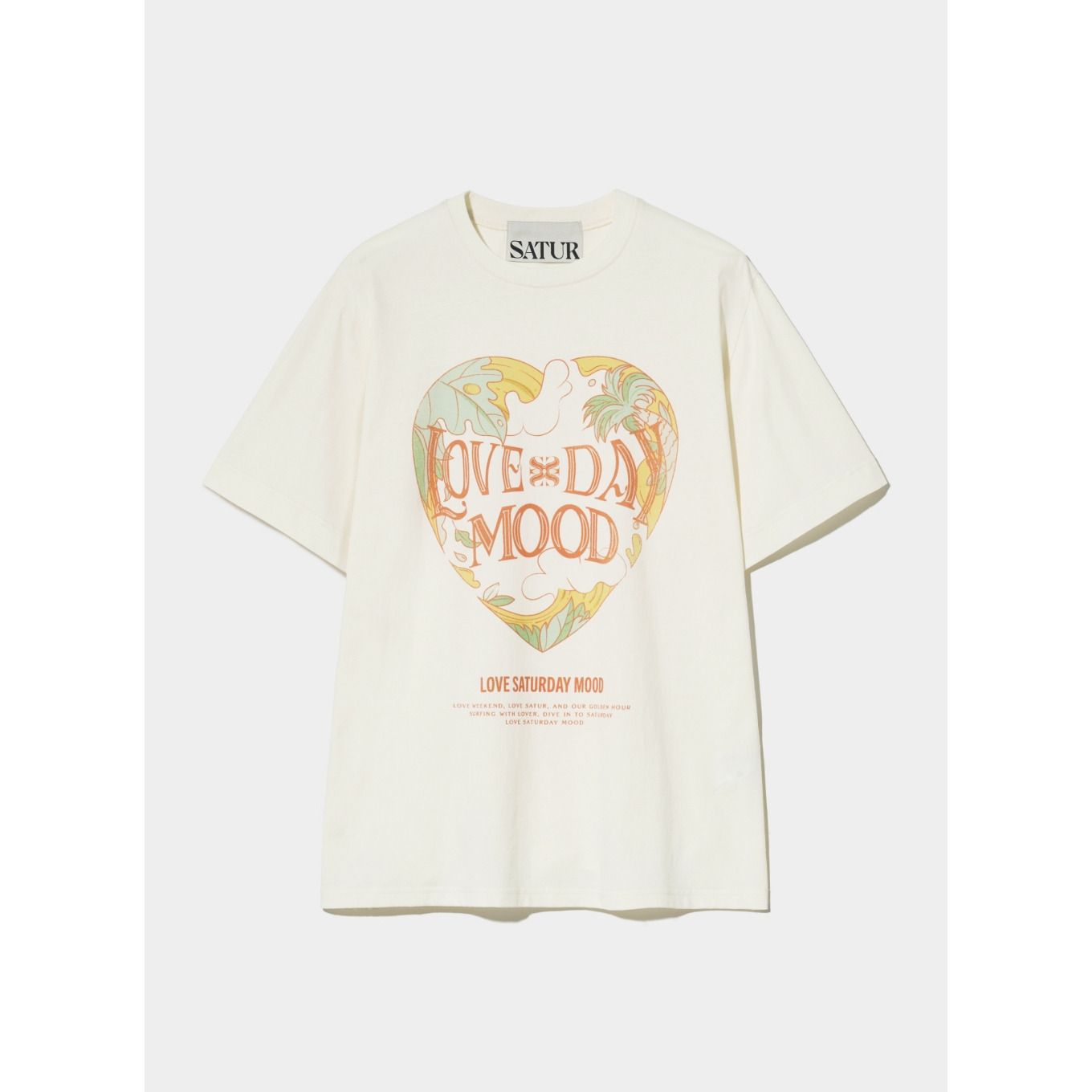 ★送料・関税込★SATUR★Love Day Mood Ocean Graphic T-Shirt★ Love Day Mood Ocean Graphic Short Sleeve T-shirt Tropical
