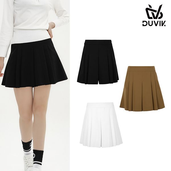 【WOOHWA】DOUBLE LEAF PLEATS SK DuVic Women's Pleats Quilot Skirt Shorts DD3WPH371WH