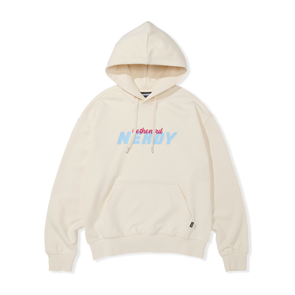 Taeyeon wears it] Layered Cursive Logo Pullover Hoodie