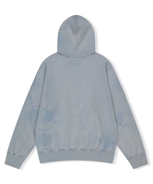 Y.E.S Painted Zip-up Hoodie Smoky Blue :: WALALAND(왈라랜드)