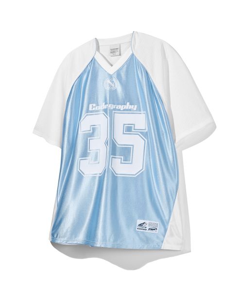 【 codegraphy 】ラグラン ジャージ SHORT T-SHIRT Sports color combination mesh jersey short sleeve t