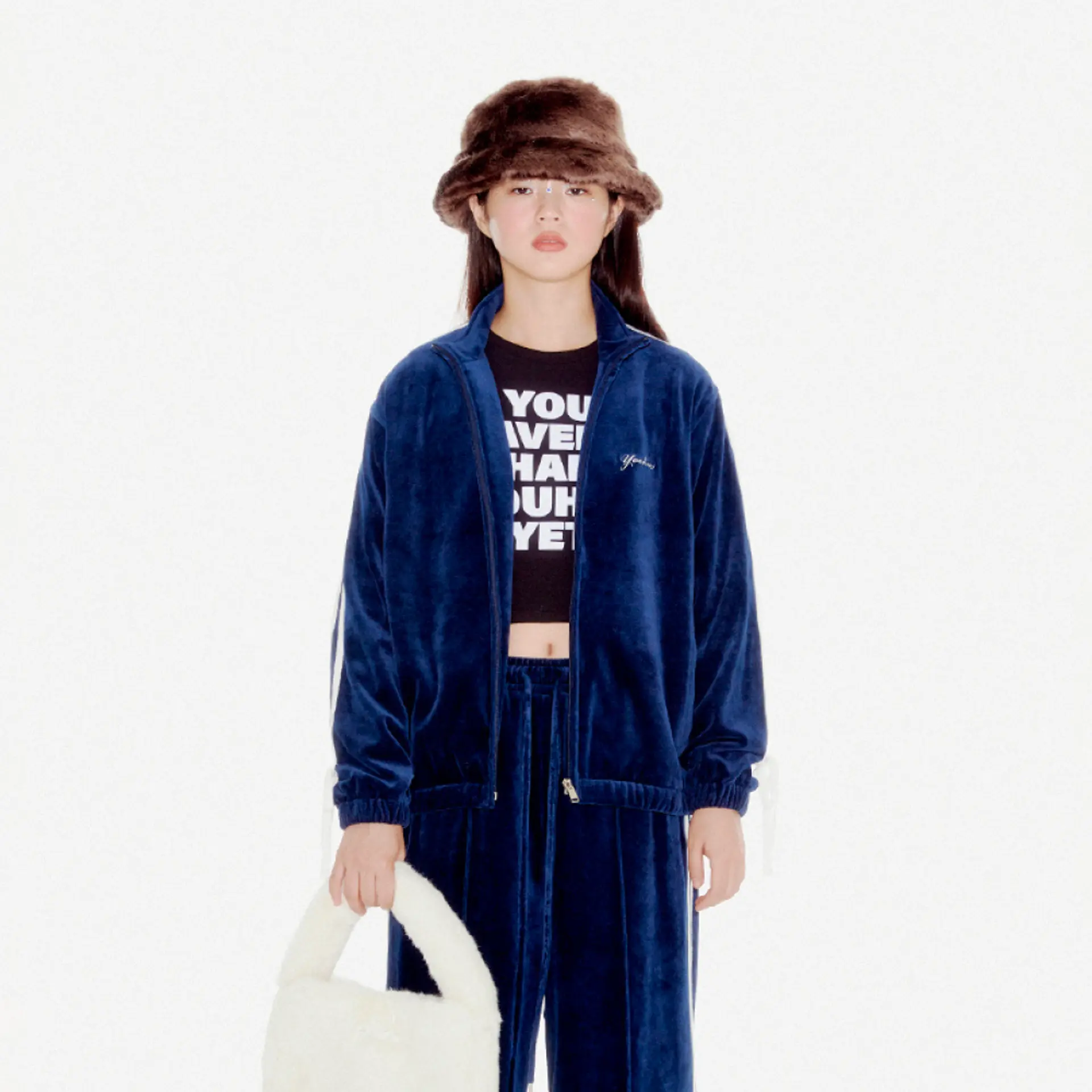 ★23-24FW新作★YOUHEE★FLOWER CROP DOWN JUMPER MUSINSA | YOUHEE FLOWER PATTERN HOOD ZIP-UP WHITE