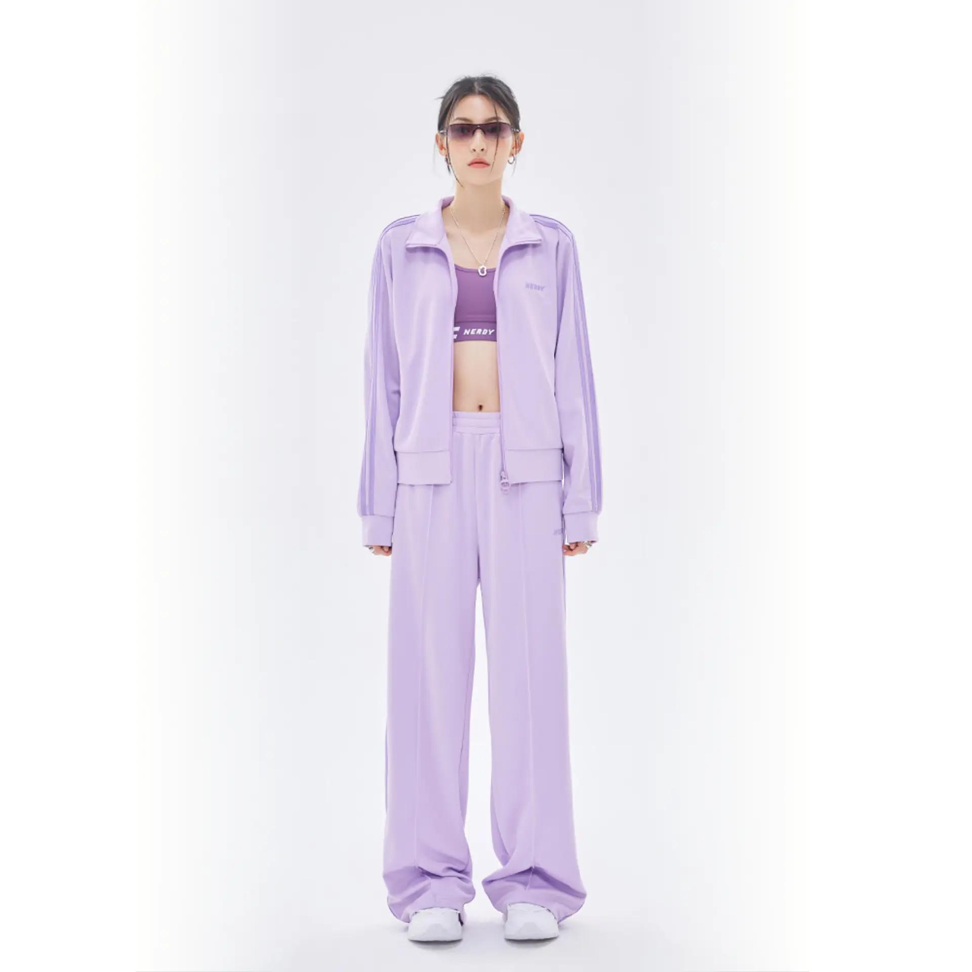 ☆NERDY☆ Racing Track Top Dark Purple Racing Track Top Set Dark Purple :: WALALAND(왈라랜드)