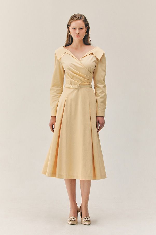 韓国★BAU by Bride And You★DANNA Shirt detailed long dress Designer fashion, Seoul-fully created | W Concept