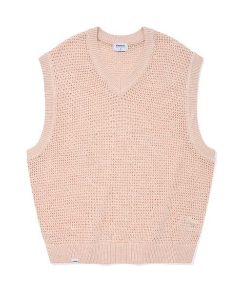 ⭐️最後の値下げ⭐️【kayle】WOOOL KNIT VEST ピンク×グレー 驚きの価格 kayle ピンク×グレー VEST KNIT WOOOL トップス