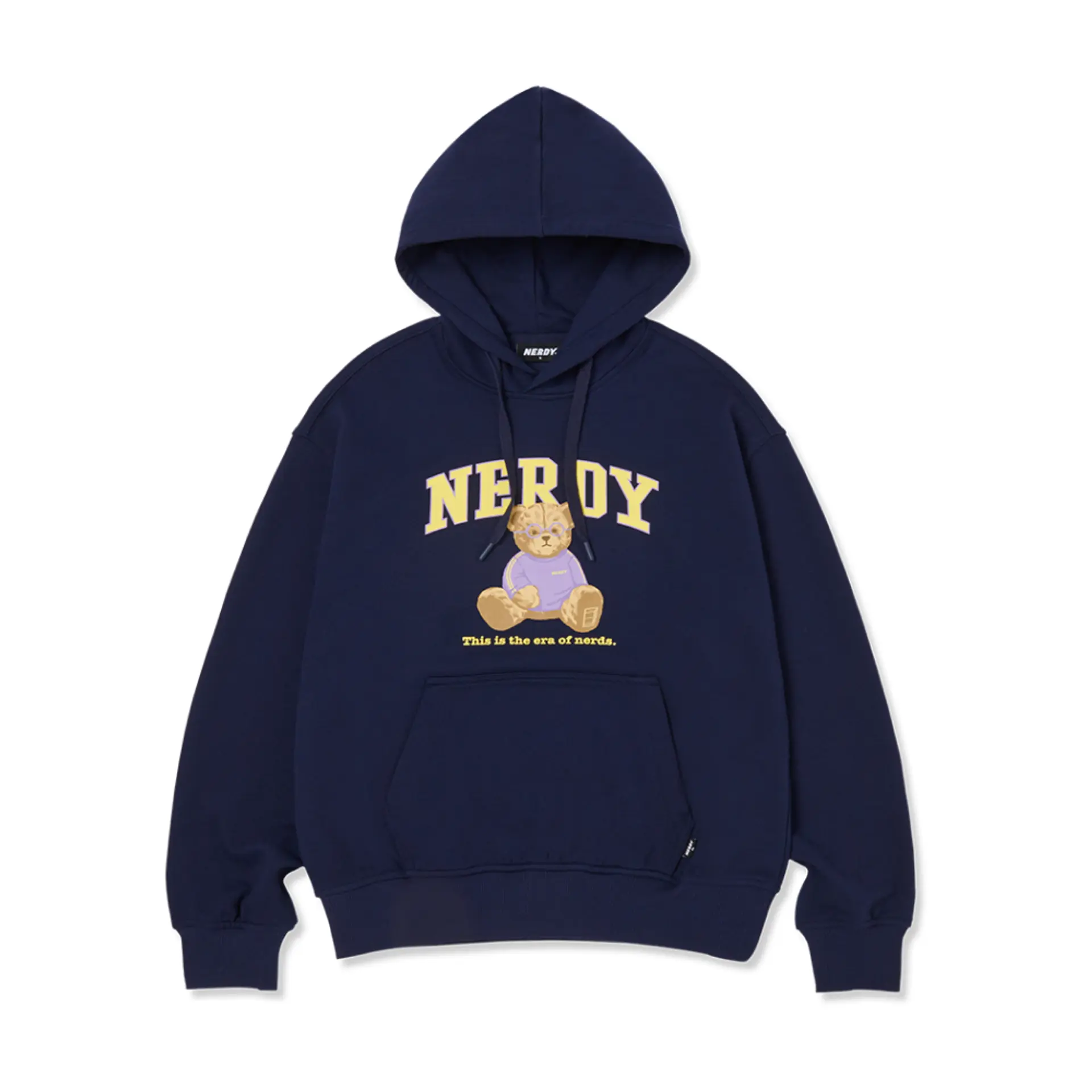 [ NERDY ]★韓国人気★LAYERED CURSIVE LOGO PULLOVER HOODIE Taeyeon wears it] Layered Cursive Logo Pullover Hoodie