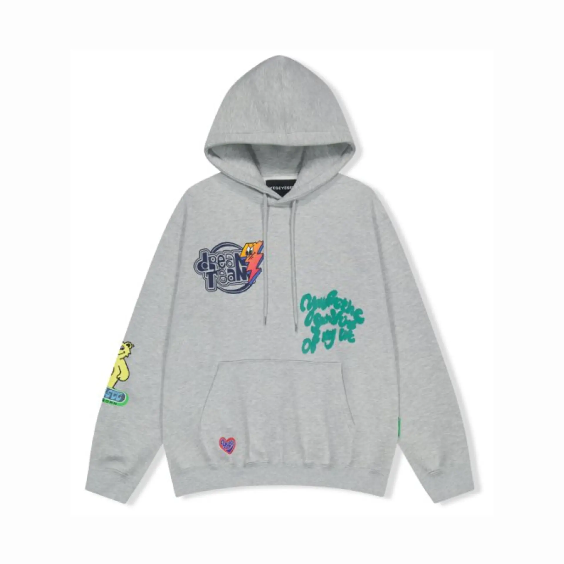 Y.E.S Painted Zip-up Hoodie Smoky Blue :: WALALAND(왈라랜드)
