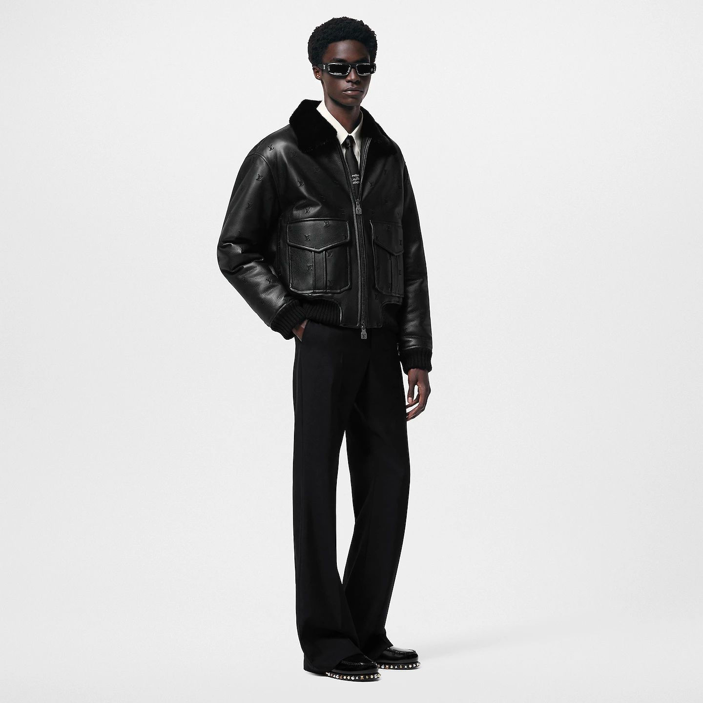 ミュージシャン LONG AVIATOR JACKET CONTENT - Rise SUNGCHAN's Airport Fashion Leather Jacket