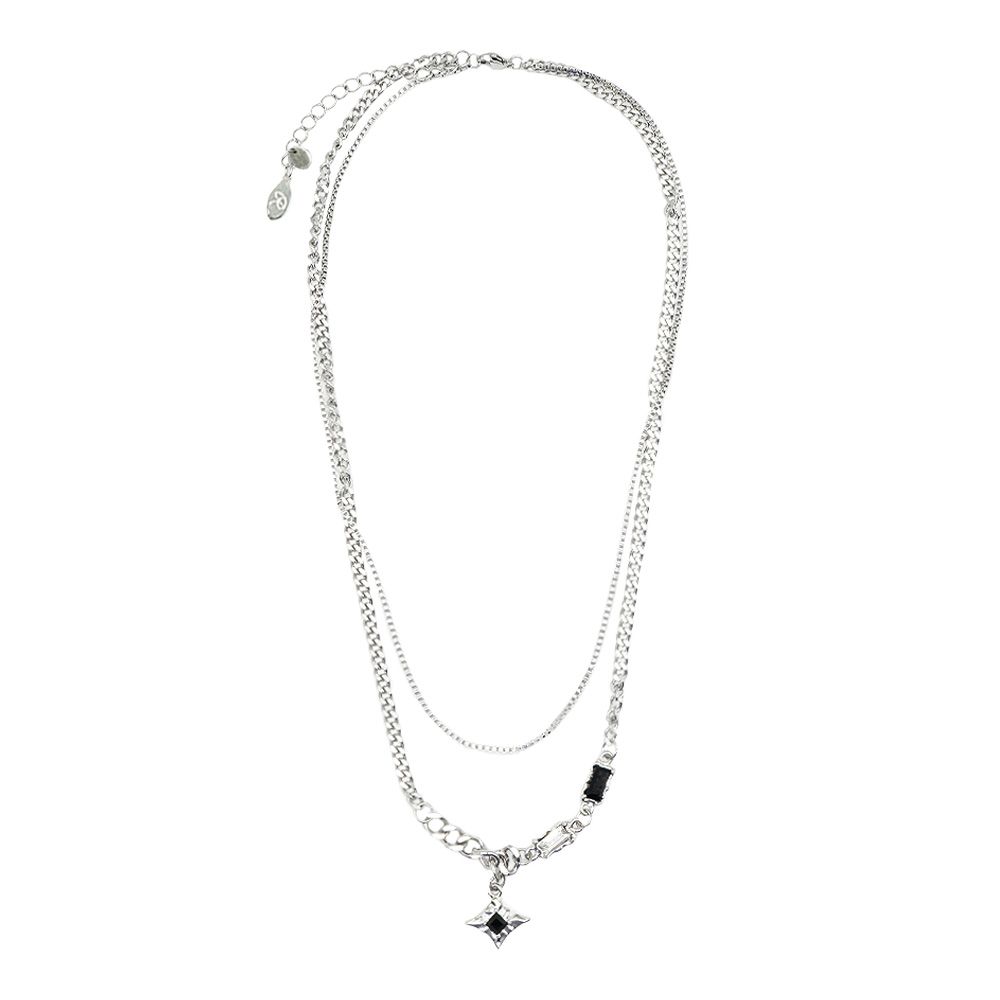 【MIDNIGHT MOMENT】square link long necklace / 追跡送 Last twilight Necklace :: WALALAND(왈라랜드)
