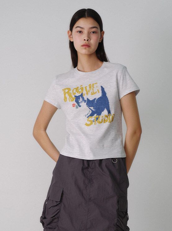 【attends.】 BLACKPINK ジェニー着用★ Short-Sleeved T-shirt Jennie short sleeve T-shirt - Women | Bershka