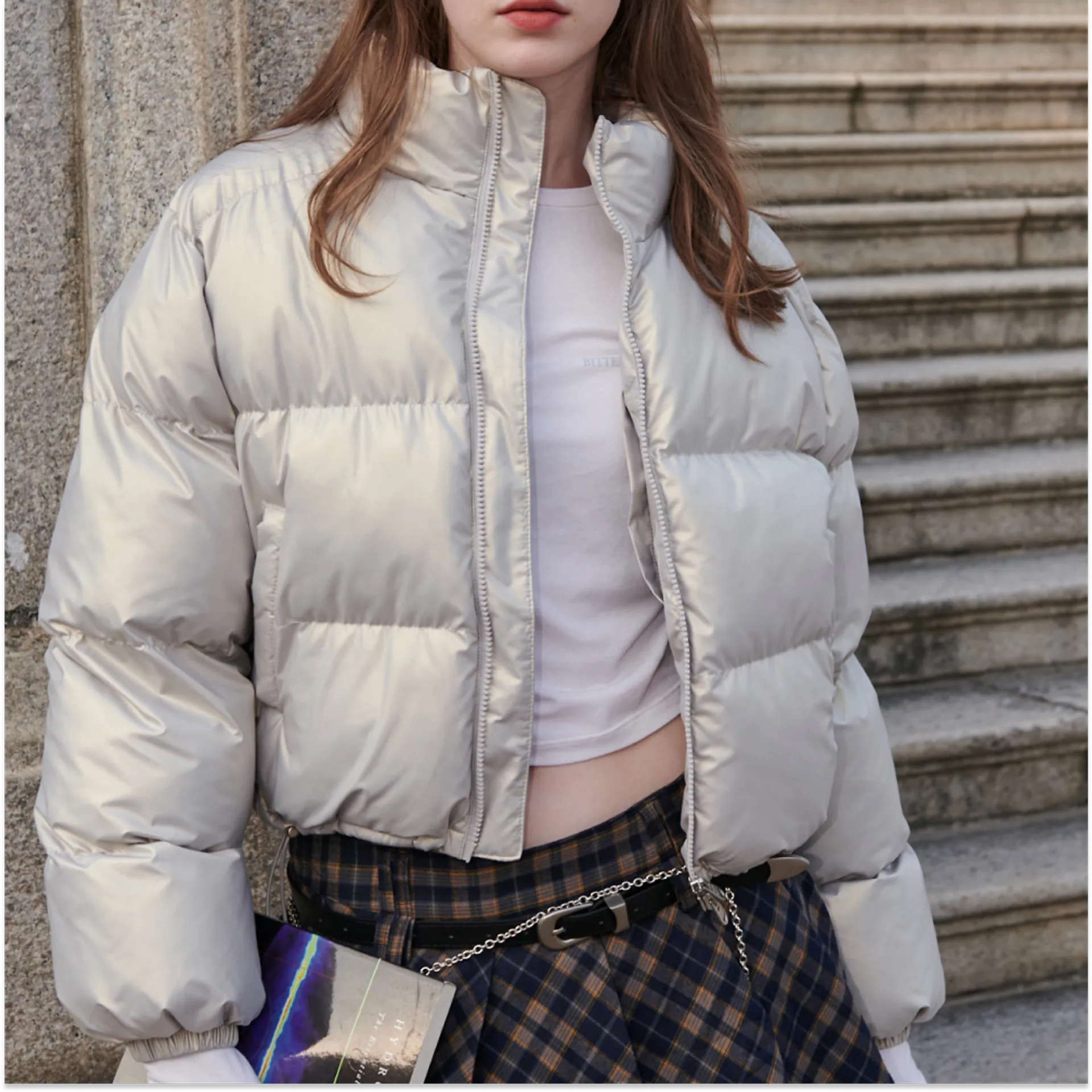 BLACKPINK ジス【 JEANS】Crop Puffer Jacket 関税/送料込 CONTENT - Jisoo Instagram puffer jacket :: WALALAND(왈라랜드)