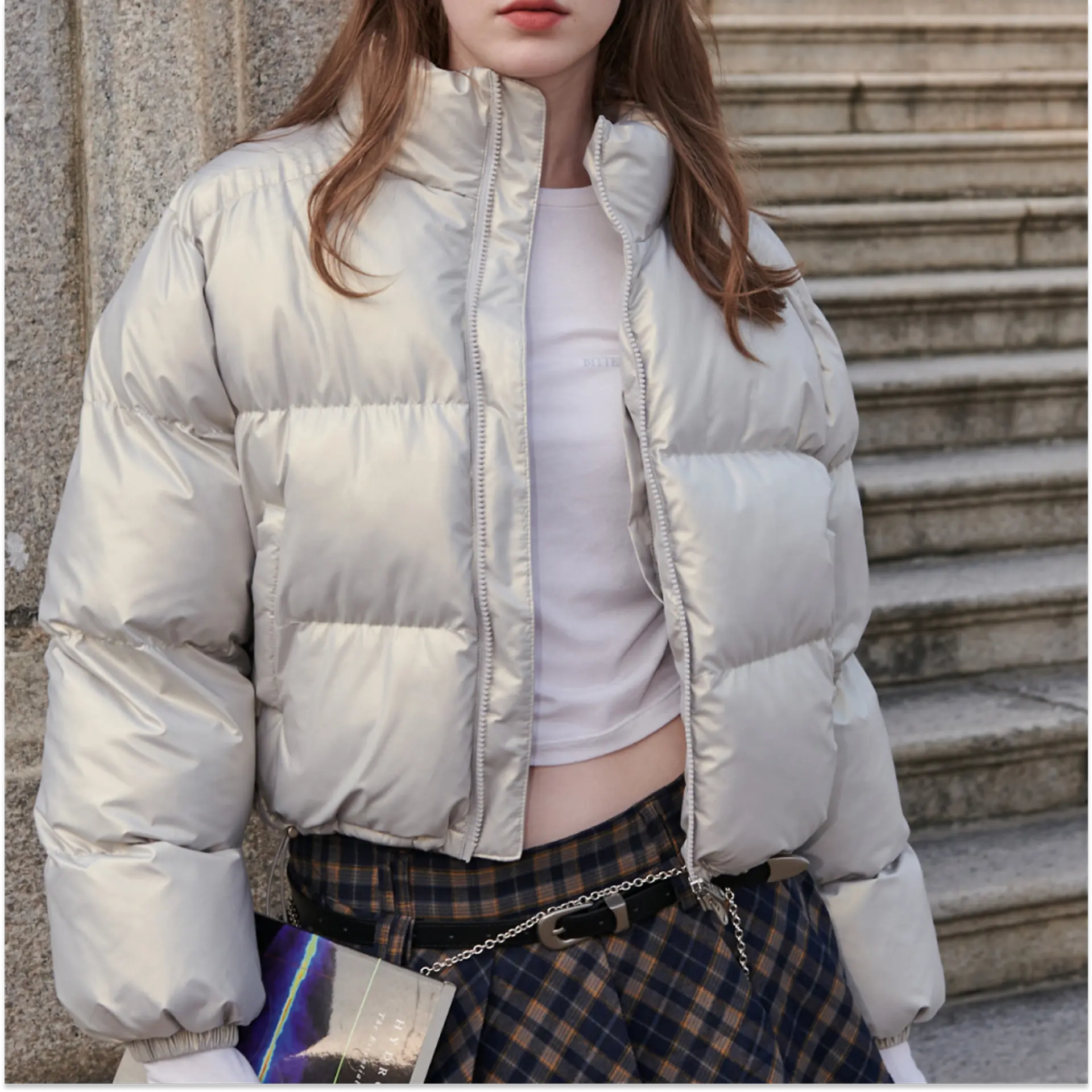 ☆韓国の人気☆【BITTER CELLS】☆Eco Leather Puffer Jacke.t☆ BITTER CELLS :: WALALAND(왈라랜드)