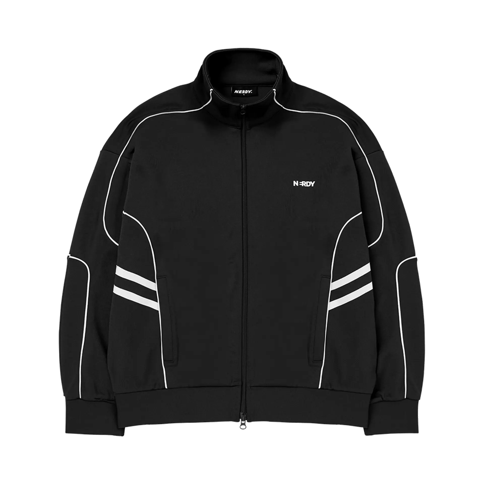 さらに100円引き◆NERDY◆VARSITY TRACK JACKET Varsity Track Jacket Black :: WALALAND(왈라랜드)