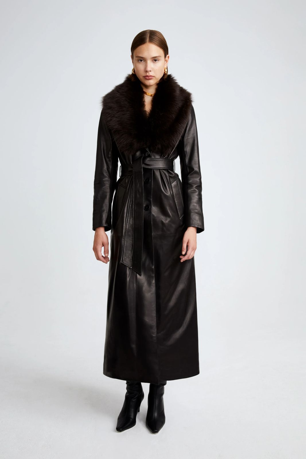LAGUA GEM ラグア　F/LEATHER OVER COAT LAGUA GEM F／LEATHER OVER COAT BLK -ファッション通販 FASHION